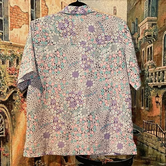 Donnkenny Women's Floral Blouse - Purple and Pink - Picture 3 of 4